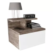 Mesa De Luz Flotante Diseño Moderno Dormitorio Cajón Praga