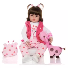 Muñeca Reborn Tamaño Real De Peluche Con Jirafa + Chupon