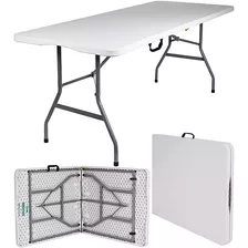 Mesa Dobrável Para Churrasco Maxchief 1,80 Mts Alça Branco