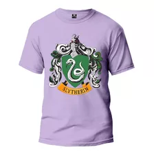 Camiseta De Algodão Slytherin Hogwarts Sonserina Masculino