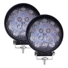 Kit 2 Farol Milha Auxiliar 14 Led Bola Agrícola Off Road 48w