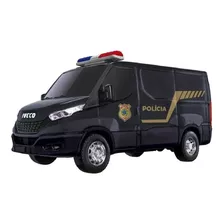 Carrinho Van Policia Federal Iveco Brinquedo Com Acessórios
