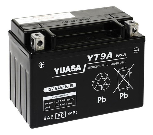 Bateria Moto Yuasa Yt9a    Compatible Con          Ytx9-bs 
