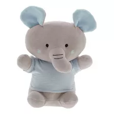 Pelucia Elefante Camiseta Listrada Azul - Zip Toys