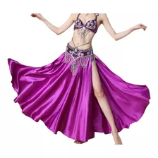 Faldas Satén Danza Árabe Bellydance Estándar Doble Abertura