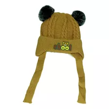 Touca Gorro Lã Marrom Urso Pronta A Entrega