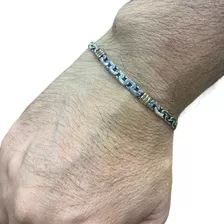 Pulsera De Plata Y Oro Para Hombre Modelo Paris