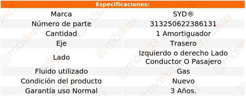 1- Amortiguador Gas Trasero Izq/der Honda Hr-v 16/20 Syd Foto 2