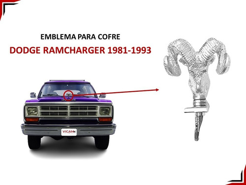 Emblema Para Cofre Dodge Ramcharger 1981-1993 Foto 2