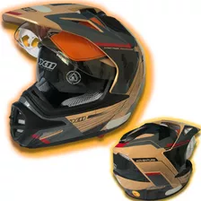 Capacete Crossover Adventure Moto Trail Óculos Motociclista