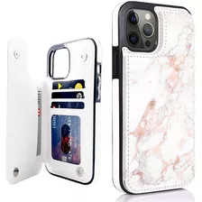 Funda Para iPhone 12 Pro Max - Marmol Blanca Con Tarjetero