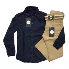 Conjunto Infantil Camisa Jeans Calça Jeans 