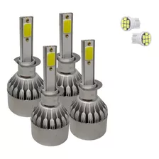 Kit 4 Lâmpadas Farol Super Led C6 6000k Alto/baixo + Milha