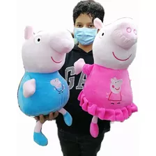 Pepa Pig Y George Los Dos Hermanitos Grandes En Peluche 50cm