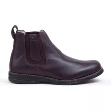 Bota Masculina Chelsea Anatomic Botina Ortopédica Gel Couro