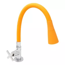 Torneira Cozinha Mesa Silicone Laranja C29 Cone Jato Duplo