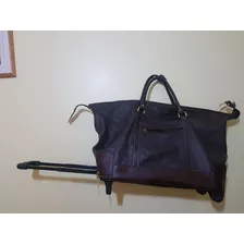 Bolso Cuero Con Carrito