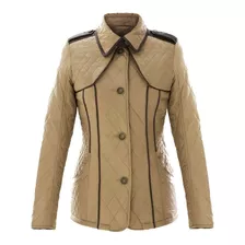 Campera De Mujer Impermeable Con Detalles Cuero 15136