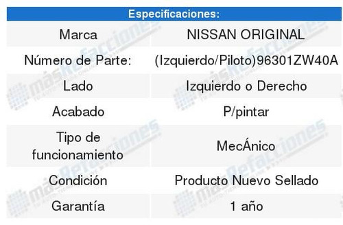 Espejo Izquierdo P/pintar Mecnico Nissan Tiida 12 A 18 Foto 2