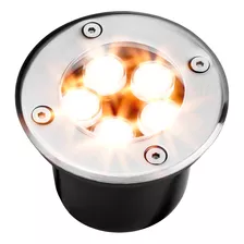 Balizador Spot Led Embutir Chao Piso Jardim 5w Prova D'água Cor Da Cúpula Branco Quente