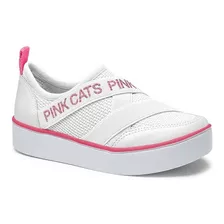 Tênis Infantil Feminino Pink Cats Slip On