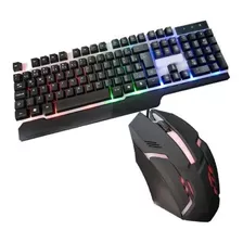 Teclado E Mouse Retroiluminado Led Gamer C/ Fio Usb - Jogos