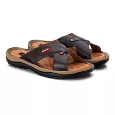 Chinelo Masculino Couro Anti Stress Comfort 2 Em 1 Compre Já