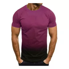 Camiseta Delgada En Forma De U Para Hombre, Color En Contras