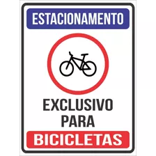 Placa Pvc_40x30 - Estacionamento Exclusivo Para Bicicletas