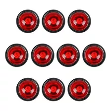 Redonda Camión Lateral Led Luz Indicadora Rojo 10pcs 12v