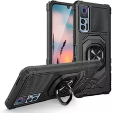 Funda Negra Resistente Con Anillo Para Tcl 30 / 30 Plus 5g 