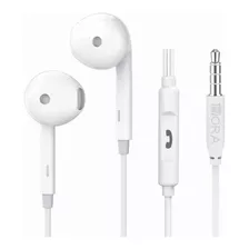 Audífonos In Ear Manos Libres Alambricos Micrófono 3.5 1hora Color Blanco