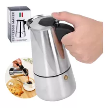 Cafetera 4 Tazas Tipo Italiana Espresso Acero Apto Fuego