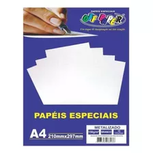 Papel Off Paper Espec A4 Metalizado Branco 150gr C/15