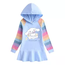 Vestido Con Capucha De Manga Larga Arcoíris Con Cinnamoroll