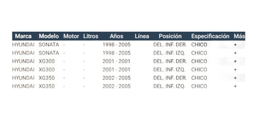 Buje Horquilla Del Inf Para Hyundai Xg350 2002 - 2005 Chico Foto 2