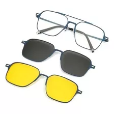 Lentes 3 En 1, Antiluz Azul, Con Clip Magnético