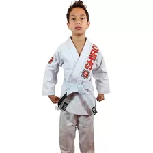 Kimono Infantil Jiu Jitsu Trançado Branco Level One Shiroi