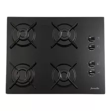 Fogão Cooktop Fornello 4 Bocas Preto Mega Chama