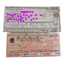 Escripofilia 2 Antigos Cartões Imposto Predial De 1939 Rj 