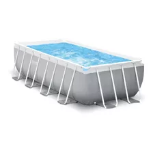 Piscina Estructural Rectangular Intex 26790 Con Capacidad De 8418 Litros De 400cm De Largo X 200cm De Ancho Gris Claro Diseño Mosaico