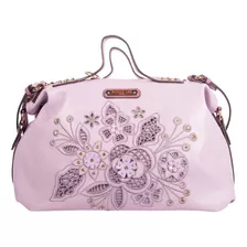 Bolsa Nicole Lee Con Doble Asa Y Corte Laser Ss22 Color Lila