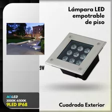 Lamp Led Empotrable Cuadrada De Piso 9w 9led Bl 3k Ip67