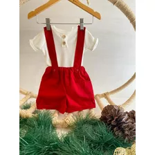 Conjunto Social Menino Para Mêsversário De Natal