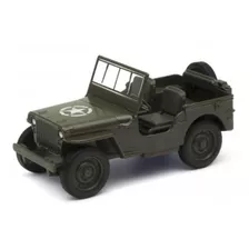 Miniatura Carrinho Ferro Fricção Jeep Militar Willys 1941 