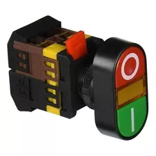 Botão Duplo Liga/desliga Nr12 Com Ressalto Iluminado Norma Cor Preto/vermelho/verde/amarelo 220v