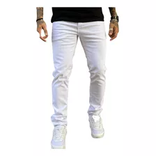 Calça Branca Masculina Jeans Skinny Lycra Enfermagem Promoçã