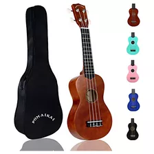 Pomaikai Ukelele Soprano De Madera Con Diseño De Arco Iris, 