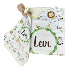 Kit Manta, Naninha, Babador, Touca E Luvas Personalizado