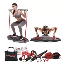 Genis Fitness Plataforma De Exercícios Transformer Full Body Cor Da Estrutura Preto E Vermelho Cor Do Estofamento Preto E Vermelho